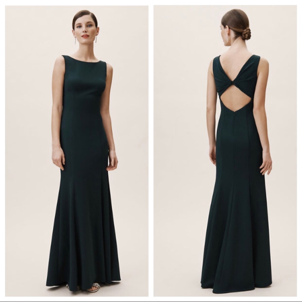 NEW BHLDN MITSY DRESS MAXI GOWN EMERALD GREEN
